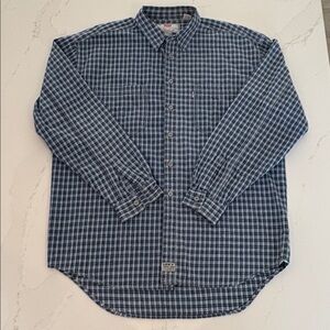 Levi's men buttons down shirt overshirt plaid 100% heavy cotton size Large (XL)